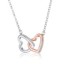 Heart & Steel Two-Tone Buckle Necklace - 2484and Customized Card