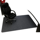 Dark gray office chair mat.