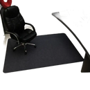 Black office chair mat.