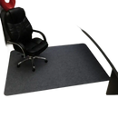 Dark gray office chair mat.