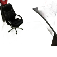 Green office chair mat.