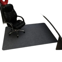Rectangular gray chair mat.