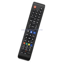 Black television remote control.