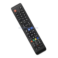 Black television remote control.