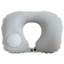 Inflatable gray travel neck pillow for portable comfort rest during trips