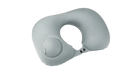 Gray inflatable travel neck pillow with dimensions for portable comfort rest
