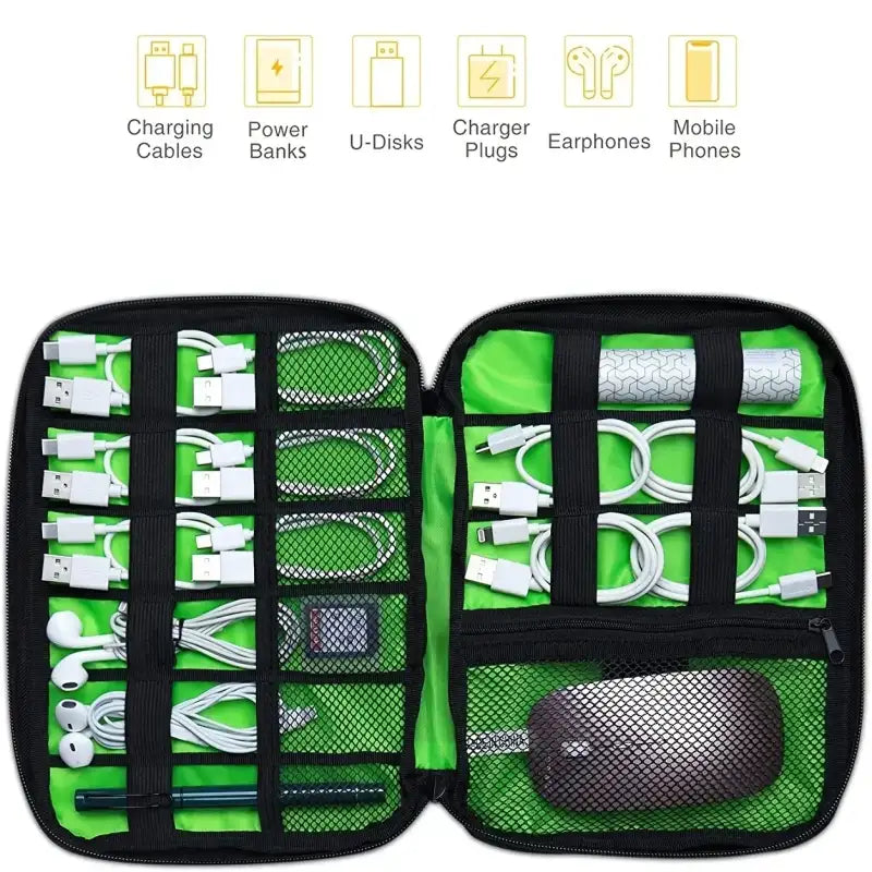 TechTote - Black/Green USB Organizer