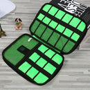 1pc Black Green Storage Bag Electronic Accessory Organizer Portable Usb Data Cable Charger Plug Travel Waterproof