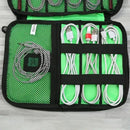 1pc Black Green Storage Bag Electronic Accessory Organizer Portable Usb Data Cable Charger Plug Travel Waterproof