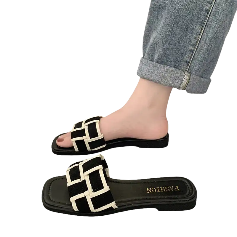 Sweet Women's Open-Toe Wear Braided Flip-Flops