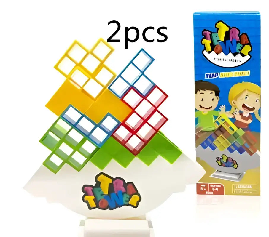 Tetra Stack Challenge: Fun for All Ages! - Portable / 16blocks2pcs