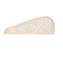Beige hair drying towel.