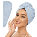 Light blue hair towel.