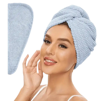 Light blue hair towel.