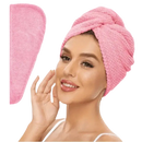 Pink hair towel.