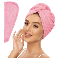 Pink hair towel.