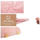 Pink microfiber hair towel.