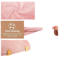 Pink microfiber hair towel.