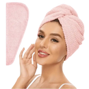 Pink hair towel.