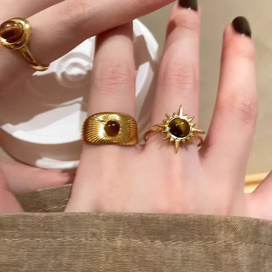 Golden Tigereye Elegance Ring for Women