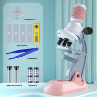 Microscope 1200 Times Professional Scientific Equipment Elementary School Educational Toys - Pink Foundation