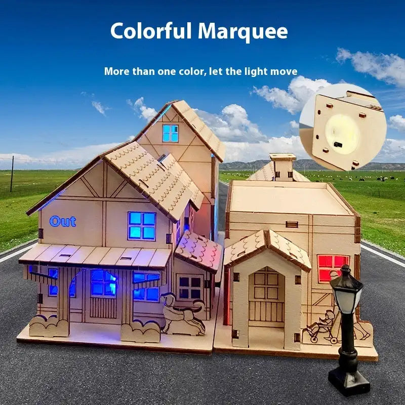 Tiny Timber Town handmade childrens educational house model diy