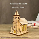 House Model Diy Handmade Children’s Educational Toys - Wooden Small House 3 Lights
