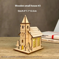 House Model Diy Handmade Children’s Educational Toys - Wooden Small House 3 Lights