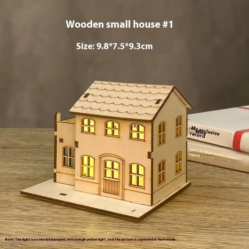 Wooden Small House 1 Lamp
