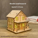 House Model Diy Handmade Children’s Educational Toys - Wooden Small House 2 Lights