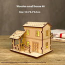 House Model Diy Handmade Children’s Educational Toys - Wooden Small House 6 Lights