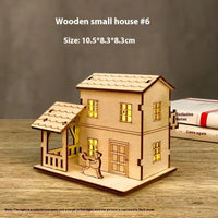 House Model Diy Handmade Children’s Educational Toys - Wooden Small House 6 Lights