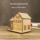House Model Diy Handmade Children’s Educational Toys - Wooden Small House 8 Lights