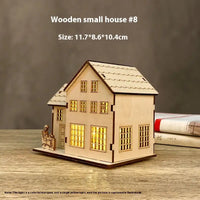 House Model Diy Handmade Children’s Educational Toys - Wooden Small House 8 Lights