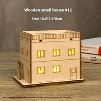 House Model Diy Handmade Children’s Educational Toys - Wooden Small House 12 Lights