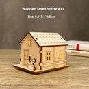 House Model Diy Handmade Children’s Educational Toys - Wooden Small House 11 Lights
