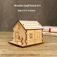 House Model Diy Handmade Children’s Educational Toys - Wooden Small House 11 Lights