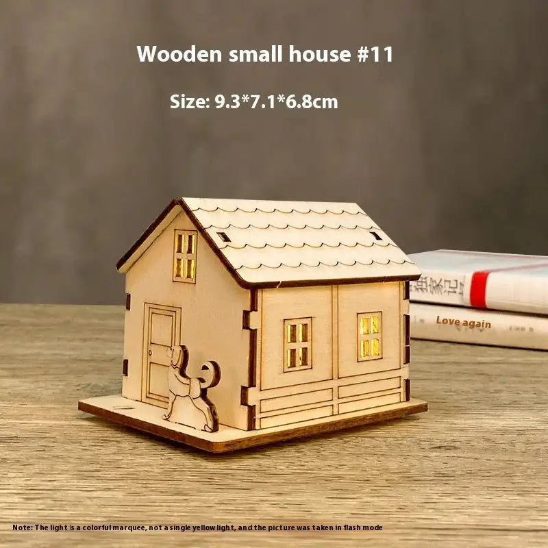 Wooden Small House 11 Lights