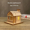 House Model Diy Handmade Children’s Educational Toys - Small Wooden House 7 Lights