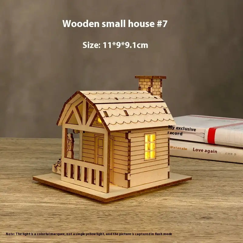 Small Wooden House 7 Lights