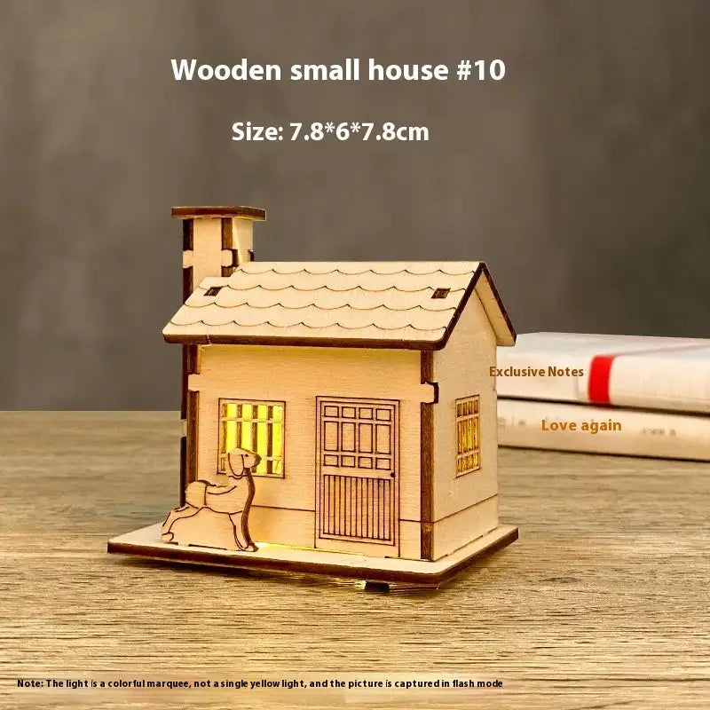 Small Wooden House 10 Lights