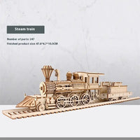 Military Wooden 3d 3d Puzzle Model Children’s Educational Toys - Steam Train