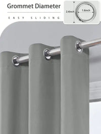 1pc Solid Blackout Curtains with Grommets Total Privacy Drapes for Bedroom