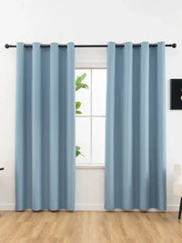 1pc Solid Blackout Curtains with Grommets Total Privacy Drapes for Bedroom