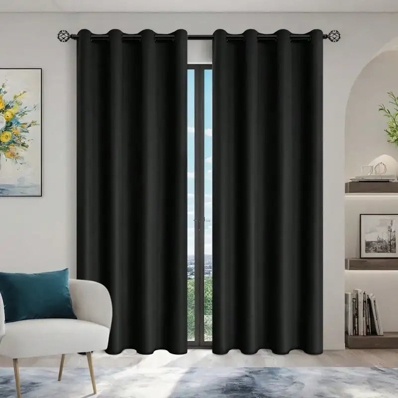 Black / 132X241cm / Grommet Top