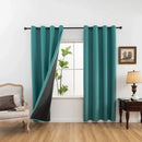 1pc Solid Blackout Curtains with Grommets Total Privacy Drapes for Bedroom - Green / 100X200cm / Grommet Top