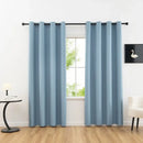 1pc Solid Blackout Curtains with Grommets Total Privacy Drapes for Bedroom - Sky Blue / 100X200cm / Grommet Top