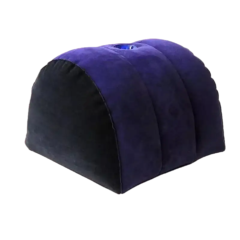 Inflatable purple and black Toughage Tri Cushion wedge-shaped pillow for comfy support