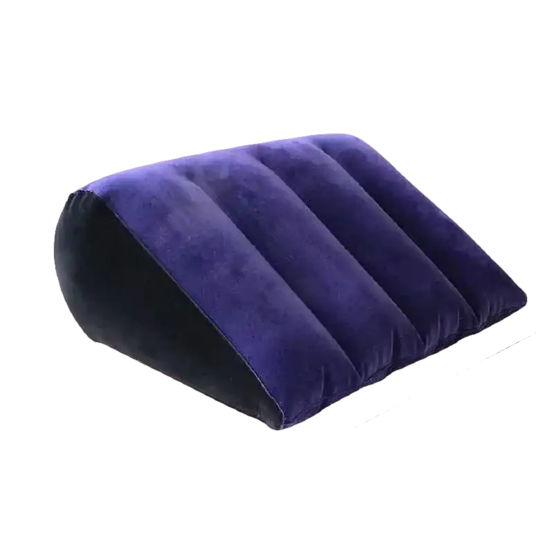 Inflatable purple toughage tri-cushion with dimensions, a trendy multifunctional pillow toughage