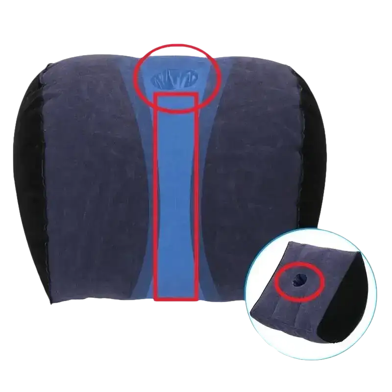 Inflatable Toughage Tri-Cushion with hole, trendy multifunctional pillow toughage vibe